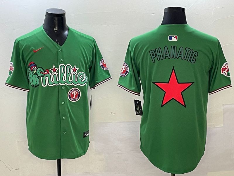 Men Philadelphia Phillies Blank Green Three generations Joint Name Game 2025 Nike MLB Jersey style 2->women mlb jersey->Women Jersey